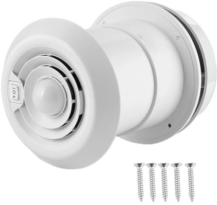 DIKAMAN Aspiratore, Ventilatore da tetto 12V 4000R/min LED Griglia di ventilazione a soffitto rotonda for camper, roulotte, furgone per bagno a soffitto