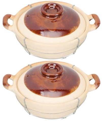 VALICLUD Cacerola De Barro Con Asa Única 0,5l Persona Barro Distribución Uniforme Del Calor Utensilios De Cocina Multiusos Para Cocinar Arroz Guisos y Sopas