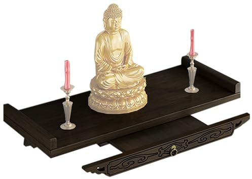 Moreeulsi Dekoratives Wandregal, Buddha-Regal, Statuenständer, doppellagiger Ständer, für Schlafzimmer, Zimmer, Zuhause, Wohnzimmer, Buchecke, Bürodekoration