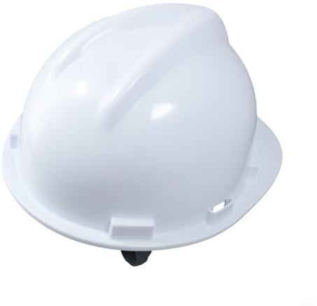 Desiumite Casco de seguridad de construcción de ABS tipo V, ajustable, casco de protección para el sitio de ingeniería con acolchado suave para cejas (blanco)