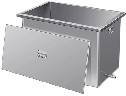 PFCDZDU Tanque Agua Rectangular, Depósito Presurizado Acero Inoxidable con Válvula Drenaje, Contenedor Almacenamiento Agua Gran Capacidad para Casa Granja Jardín(31.5x19.7x19.7in)