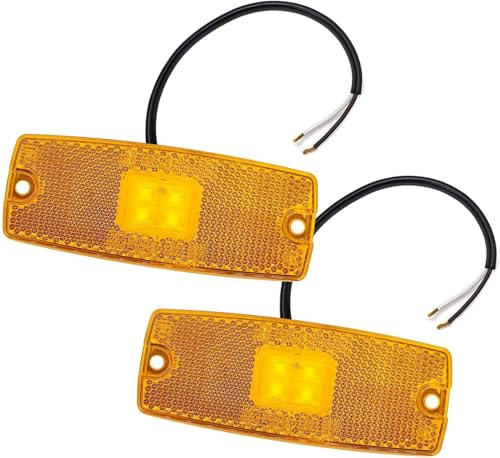 YOYOCOOL 2 * LED seitenmarkierungsleuchte 12v 24v, gelb begrenzungsleuchten, orange umrissleuchte für lkw anhänger wohnwagen, Inkl-schrauben