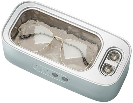 Temina Nettoyeur à ultrasons pour lunettes，Bijoux, montres, lunettes et lentilles de contact colorées, fréquence de 48 000 Hz, trois réglages ajustables pour un nettoyage efficace
