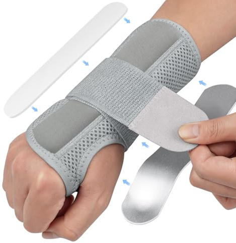 HOTUT Handgelenkstütze,Handgelenkschiene mit Metallschiene,Handgelenk Bandagen,Flexibel und Leicht,Verstellbare Karpaltunnel Stabilisator für Kraftsport,Handschiene für Männer Frauen(S/M,Rechts)