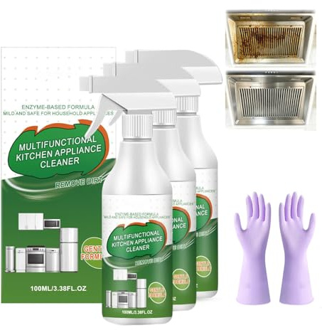 Flycleanse Kitchen Cleaner, 100 ml mångsidig enzym skumrengöring, multifunktionell kraftrengöring för kök, mångsidig, kraftfull, oljefläckar köksrengöring för ugn, spis, köksfläkt (3 st)