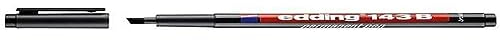 edding 143 B Permanenter Folienschreiber - schwarz - 1 Stift - Keilspitze 1-3 mm - Stift zum Schreiben auf Glas, Kunststoff, Folien und glatten Oberflächen - schnelltrocknend, wisch- und wasserfest