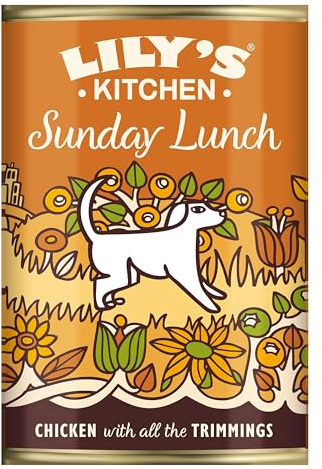 Lily's Kitchen Aliment humide naturel en boîte pour chiens adultes, Déjeuner dominical, recette sans céréales (6 x 400g Conserve)