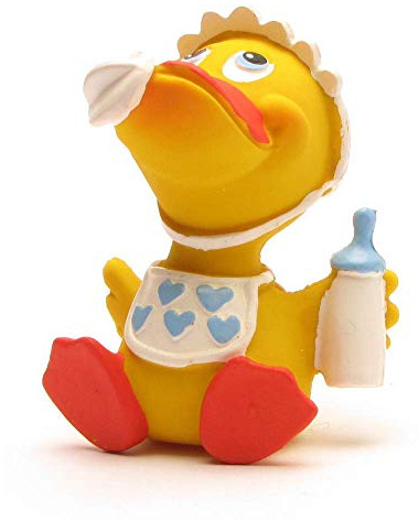 DUCKSHOP I Quietscheentchen Baby Junge I Badeente I H: 8 cm