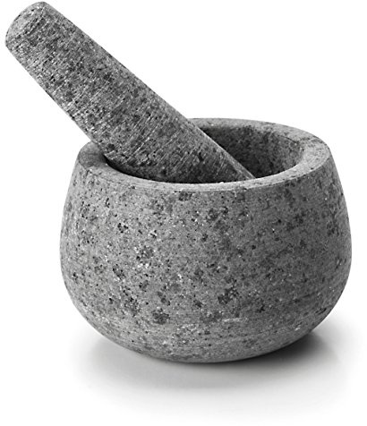 LACOR 60517 Mörser Und Stampfe Der Granit, Stein, grau, 12 x 12 x 8 cm | Langlebiges Profi-Utensil; entwickelt für optimale Leistung und schnelle, unkomplizierte Reinigung in der Spülmaschine