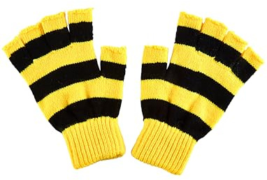 Deiters Strickhandschuhe fingerlos schwarz/gelb