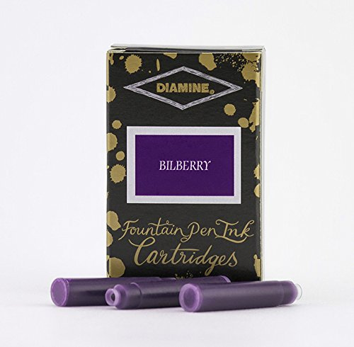 Diamina pluma estilográfica cartuchos de tinta (18 unidades), color morado