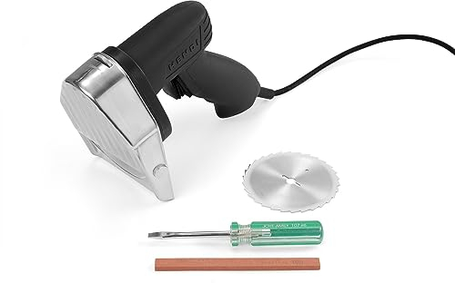 HENDI Elektrisches Dönermesser, Schnittstärke verstellbar 0-8mm, 2600 U/min, türkischer Shawarma Döner Döner Kebab, Gyroschneider, 80W, 60kg/h, 230V, 202x125x(H) 182mm, Edelstahl