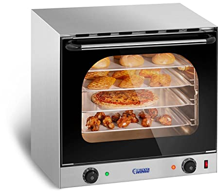 Royal Catering Four À Convection Professionnel Combiné Vapeur Chaleur Tournante Électrique RCCO-2.0 (2 400 W, Minuterie, 4 Plaques)