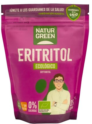 NaturGreen - Eritritol Bio, Edulcorante Natural, Orgánico, Ecológico, Sustutivo del Azúcar, Bajo indice Glucémico, 500 g