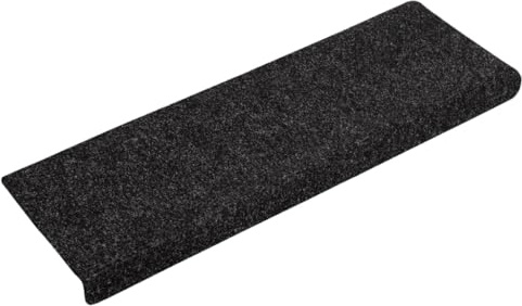 vidaXL Stufenmatten Selbstklebend 15 STK. 65x21x4 cm Schwarz Rechteckiger Rand