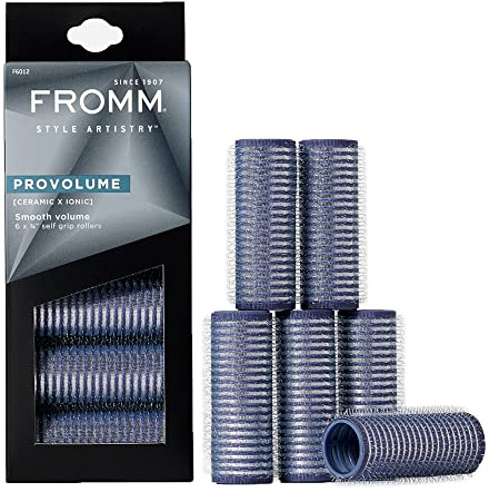 Fromm ProVolume .75 Self-Grip Ceramic Ionic Thermal Hair Rollers, 6 Count, Small Salon Quality Hair Curlers for Shorter Hair, Bangs and Tighter Curls