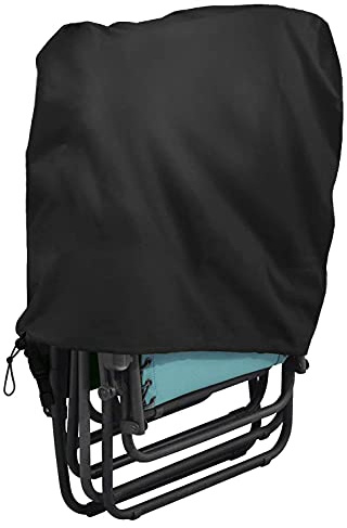Klappstuhl Schutzhülle 100 x 70 x 15 cm Gartenstühle Klappstühle Abdeckung Wasserdicht Staubdicht UV-Beständig für Gartenmöbel Deckchair Liegestuhl Klappbar, Schwarz [132]