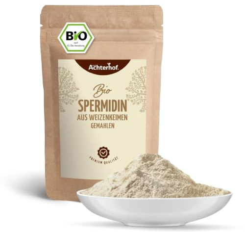 Spermidin aus Weizenkeimen BIO 500g | 400 mg Spermidin pro Kilogramm | Ballaststoffreich und Proteinreich - mit 32g Eiweiß pro 100g | Teilentöltes, fein gemahlenes Pulver | vom Achterhof