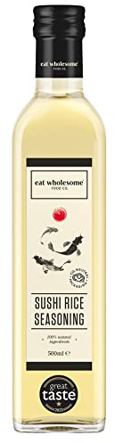 Eat Wholesome Sushi Reisessig Würzung, 500ml - Preisgekrönt, Für Für Sushi Reis, Salate, Marinaden, Vegan, Glasflasche