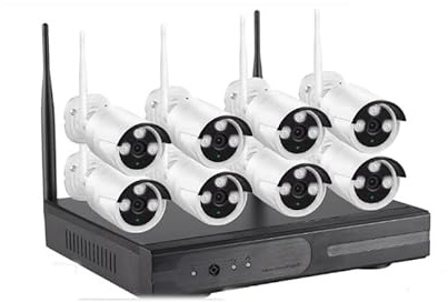 Generico KIT VIDEOSORVEGLIANZA IP WIRELESS WIFI NVR 8 CH 8 TELECAMERE BULLET IR-CUT 2MP DA ESTERNO IP66
