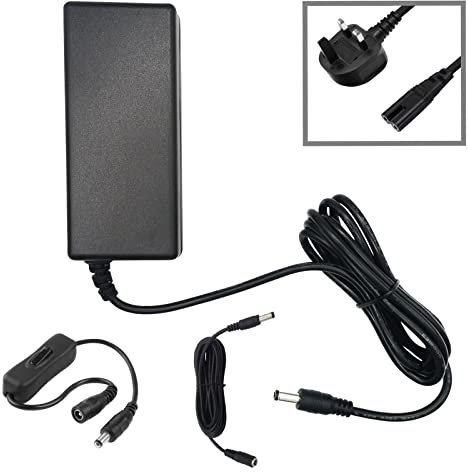myVolts 12V power supply adaptor compatible with Virgin Media Super Hub 3.0 Router - UK plug - with Extension and Inline Switch