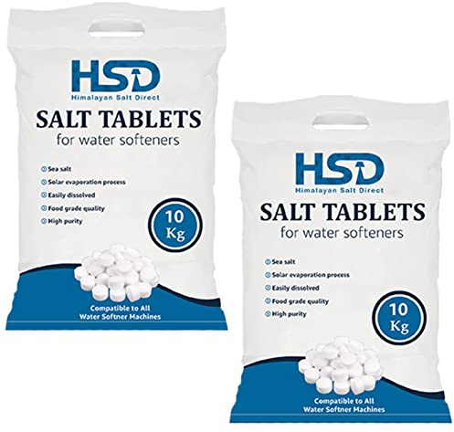 HSD Water Softener Tablets Removes Odors, Limescale & Residue, Deep Clean Units: 10kg Tablets Size: 1 Pack, Pack of 10kg salt tablets For Everyday Clean and Shine (Pack of 2)