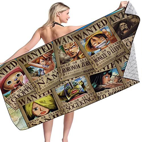 BESTZY OneePiece Beach Towel, Bath Towel Kids Pool Children's Sheets Camping Towels Super Soft Absorbent Durability Blanket Travel Swimming Shower for Children