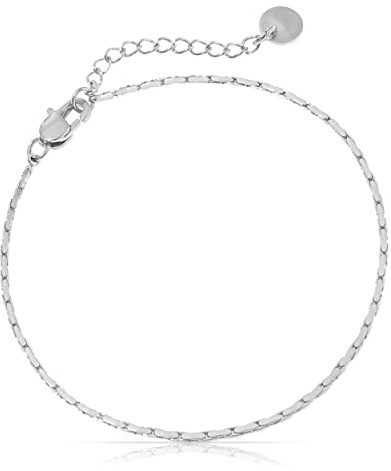 Made by Nami Herren Armband aus Edelstahl Silber/Gold Minimalistisches Armband Herren Armbänder für Herren Silberarmband Männer Filigrane Cuban Link Chain Armkette (Zopf Design Silber)