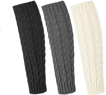 Naravisio 3 Paare Damen Winter Beinwärmer, 40cm Stulpen Damen Leg Warmers Beinwärmer Frauen MädchenStricken Legwarmers