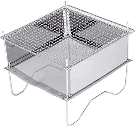 Holzkohlegrill Picknickgrill Zusammenklappbarer Edelstahl-BBQ-Grill, Tragbarer Campingkocher, Brenngestell, Lagerfeuerständer Für Das Kochen Im Freien, Picknick Holzkohlegrills Holzkohle Grill