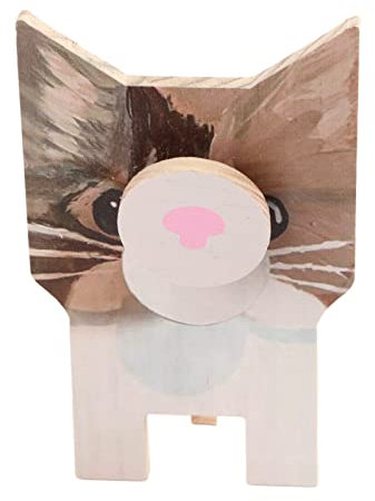 Mokylor Tier-Brillenhalter aus Holz, Handgefertigter Brillenhalter in Tierform, Brillenständer, Sonnenbrillen-Präsentationsständer für Zuhause, Büro, Schreibtisch, Dekoration, Zubehör(Katze)