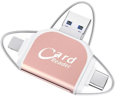 Lector de tarjetas 4 en 1, lector de tarjetas SD TF universal multipuerto 4 en 1, lector de tarjetas de memoria USB C SD TF, adaptador multipuerto USB C, lector de tarjetas universal 4 en 1 para