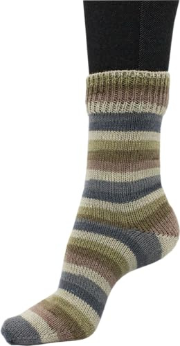 Sockenwolle Strumpfwolle Color 4fädig 100gr Knaul - Farbauswahl an butem Strumpfgarn- 420m Lauflänge, Filzfrei (1004)