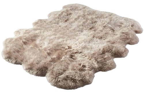 Alfombra Piel De Oveja Auténtico Alfombra Piel De Cordero Grande Alfombra Lana Alfombras Pelo Largo(6p(150 * 200cm))
