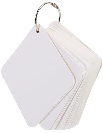VICASKY Karteikarten mit Metallring Weiße Lernkarteikarten aus Papier Multipurpose Leere Karten zum Lernen für Zuhause und Klassenzimmer 200 Blatt
