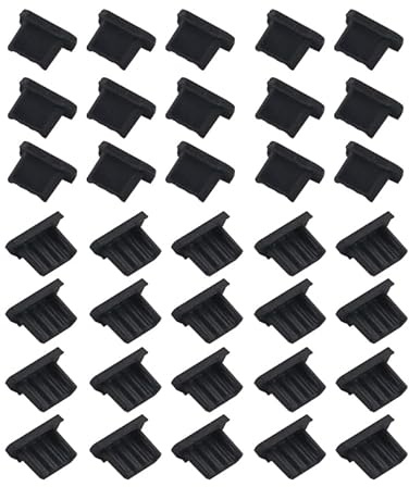 Futheda 35PCS Micro USB Anti Dust Plug Silicone USB Cover Cap Port Protector Soft Cell Phone Anti Dust Stopper Compatible with Samsung Galaxy S7 S6 S5 Micro USB Port Android Headphones Laptop