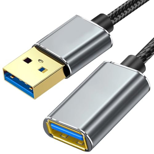 USB 3.0 Extension Cable 0.25M, USB Type A Male to A Female 5Gbps Data Sync High-Speed USB Extension Lead for Card Reader Keyboard Printer Scanner Camera External Hard Drive Oculus Rift (0.25M, Grey)