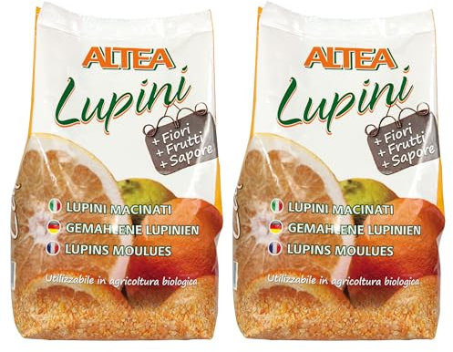 Tecnokit Lupini Macinati Per Limoni E Agrumi, Concime Naturale Acidificante Per Piante Acidofile, Farina Di Lupini Essiccati, Concime Per Limoni In Vaso, Agricoltura BIO, Sacco Da 1 Kg - 2 Confezioni