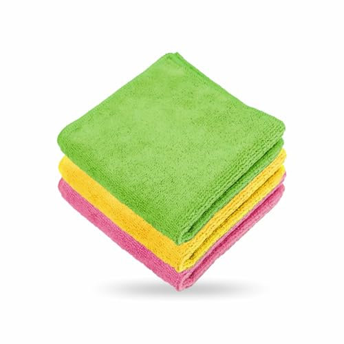 NIMVONA Pack Of 3 Microfiber Cleaning Cloth Lint Free Washcloth Super Absorbent All Purpose Deep Cleaning Cloth Duster For Tiles Shelves Window Car Glass Metal Floor Bathroom Kitchen Home 30x30cm
