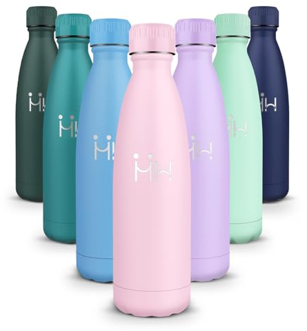 HoneyHolly Trinkflasche Edelstahl Kinder Sport, 500ML BPA-frei, Thermosflasche, Wasserflasche Doppelwandig, Trinkflasche Kohlensäure Geeignet, für Fitness, Gym, Fahrrad