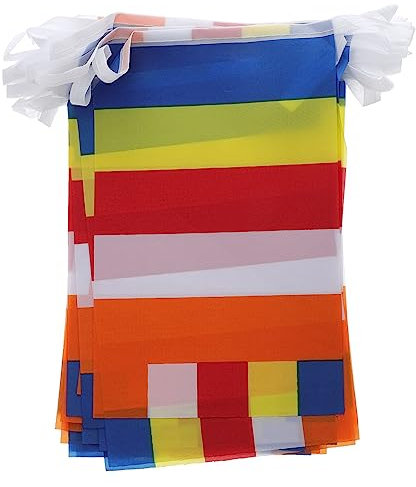 Homoyoyo 1pezzi Buddhist Flag Hanging Banner Decorativo Per e Cerimonie Cinque Colori Per Attività Buddiste e Decorazioni