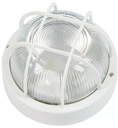 kippen 4204X - Plafoniera Tonda Con Griglia Bianca in Poliammide. Dimensioni 18x10cm