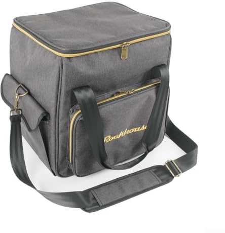 Zoegneer Bolsa de almacenamiento de discos de vinilo, bolsa de transporte de discos de vinilo, caja de almacenamiento apilable y plegable para colección de viajes, diseño patentado