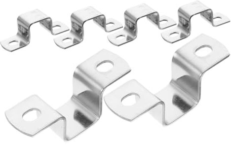 Collier de Serrage en U 304 Inox Argenté 6 Pièces pour Tubes Carrés
