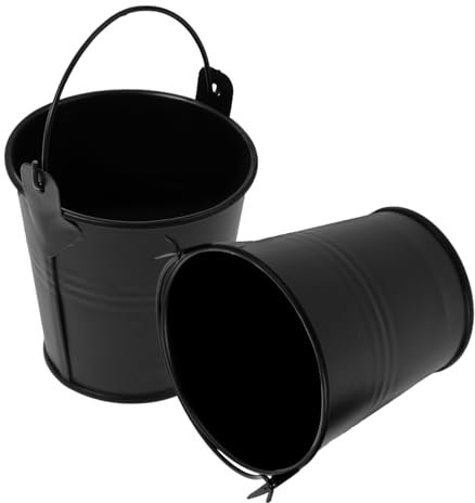 Toyvian 2pièces Seau à Graisse pour Barbecue Métal Seau à Huile Réutilisable Compact pour Grill Extérieur à Graisse pour Barbecue