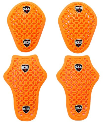 Flat 3D Net Shock Absorbing Ultra Flexible Certified CE Level 2 Biker Jacket Shoulder & Elbow Armour Insert Protection (Jacket 4pc Set)