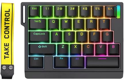 HE30 Rapid Trigger Gaming Keyboard,One-Handed Magnetic Switch Hall Effect RGB HotSwap Custom Mechanical Keyboard Adjustable Actuation,8kHz Hyper Polling Rate,SOCD,Mini Macro Gasket Keypad (Black)