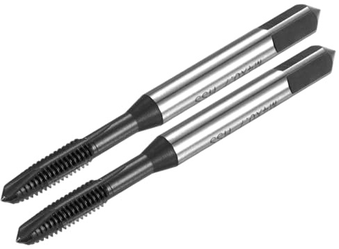 M METERXITY 2-Pack Metric Thread Tap M4x0.7mm HSS TiCN-Coated | Straight Flute, Right Hand Thread, Screw Tapping Tool, for Drilling/Milling Machines/CNC Machine Tools