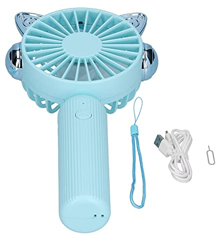Phefop Handheld USB Rechargeable Mini Fan with Cat Ear Design, Powerful Portable Fan for Office Classroom Dormitory Library, Pink