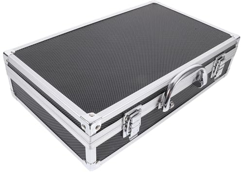 HAMPPLIES Valigetta per Microfoni Wireless Portatile in Lega di Alluminio Nera Struttura Multi-slot per Conservare 2 Microfoni, Leggera per Karaoke